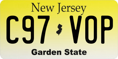 NJ license plate C97VOP