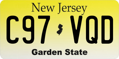 NJ license plate C97VQD