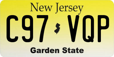 NJ license plate C97VQP