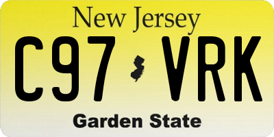 NJ license plate C97VRK