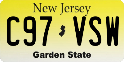 NJ license plate C97VSW