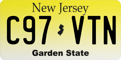 NJ license plate C97VTN