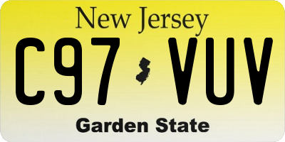 NJ license plate C97VUV