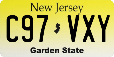 NJ license plate C97VXY