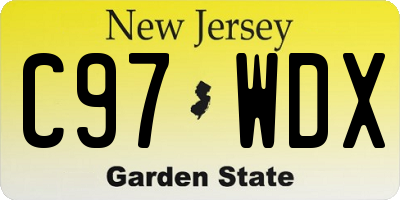NJ license plate C97WDX