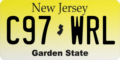 NJ license plate C97WRL
