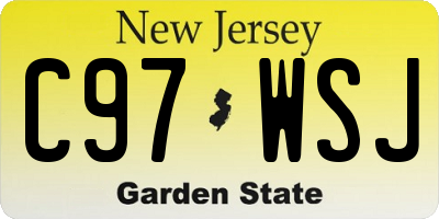 NJ license plate C97WSJ