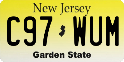 NJ license plate C97WUM
