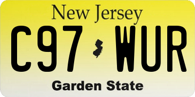 NJ license plate C97WUR