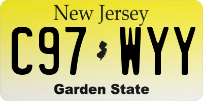 NJ license plate C97WYY