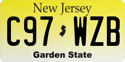 NJ license plate C97WZB