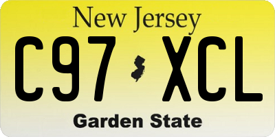 NJ license plate C97XCL