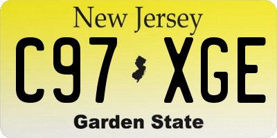 NJ license plate C97XGE
