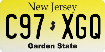 NJ license plate C97XGQ