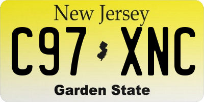 NJ license plate C97XNC