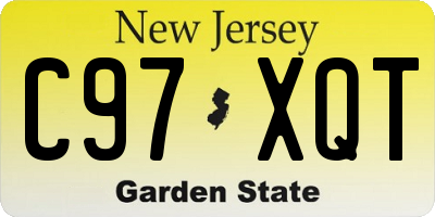 NJ license plate C97XQT