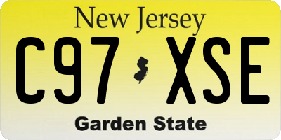 NJ license plate C97XSE