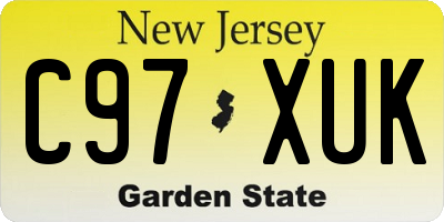NJ license plate C97XUK