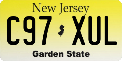 NJ license plate C97XUL