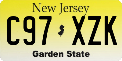 NJ license plate C97XZK