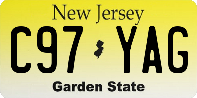 NJ license plate C97YAG