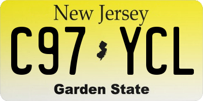 NJ license plate C97YCL