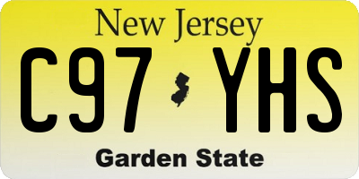 NJ license plate C97YHS