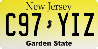 NJ license plate C97YIZ