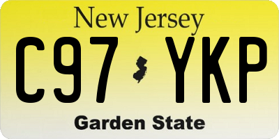 NJ license plate C97YKP