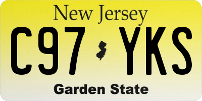 NJ license plate C97YKS