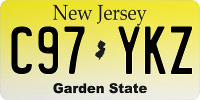 NJ license plate C97YKZ