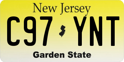 NJ license plate C97YNT