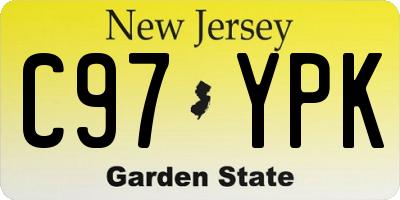 NJ license plate C97YPK