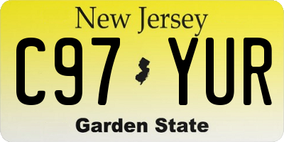 NJ license plate C97YUR