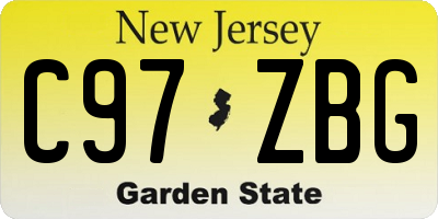 NJ license plate C97ZBG