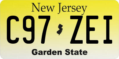 NJ license plate C97ZEI