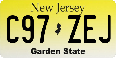 NJ license plate C97ZEJ