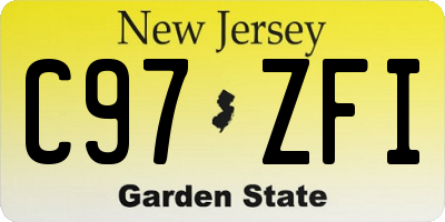 NJ license plate C97ZFI
