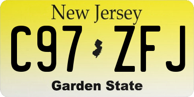 NJ license plate C97ZFJ