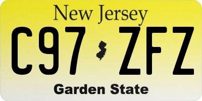 NJ license plate C97ZFZ
