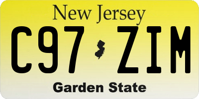 NJ license plate C97ZIM