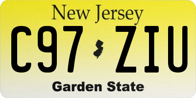 NJ license plate C97ZIU