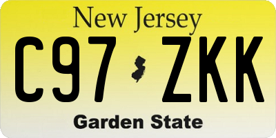 NJ license plate C97ZKK