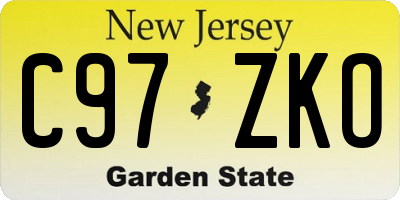 NJ license plate C97ZKO