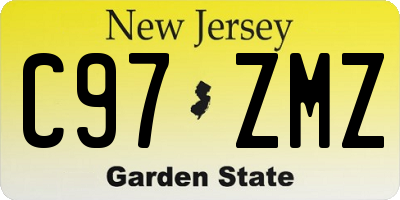 NJ license plate C97ZMZ