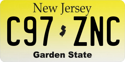 NJ license plate C97ZNC