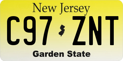 NJ license plate C97ZNT