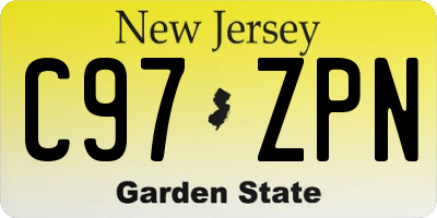 NJ license plate C97ZPN