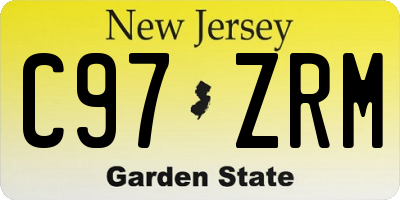 NJ license plate C97ZRM