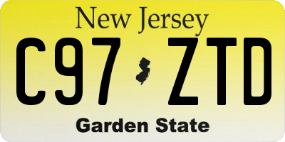NJ license plate C97ZTD